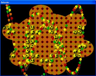 Balloons and animated graphics inside a shaped viewport